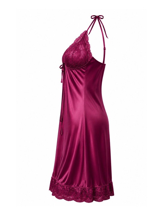 My Fashion Road Zyvera Purple Self Design Baby Dolls Nightwear