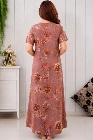 My Fashion Road Zyvera Brown and Beige Printed Baby Dolls nightwear