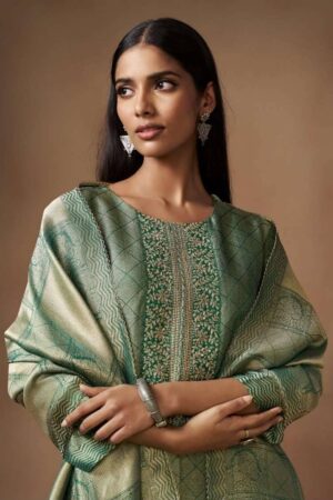 My Fashion Road Omtex Nayika Designer Jacquard Silk Dress | 16681 – C