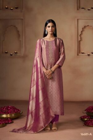 My Fashion Road Omtex Nayika Designer Jacquard Silk Dress | 16681 – A