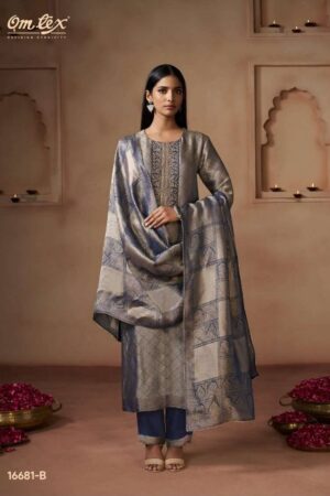 My Fashion Road Omtex Nayika Designer Jacquard Silk Dress | 16681 – B