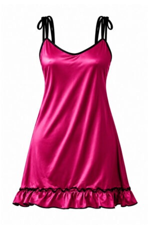 My Fashion Road Zyvera Pink Solid Baby Dolls Nightsuits