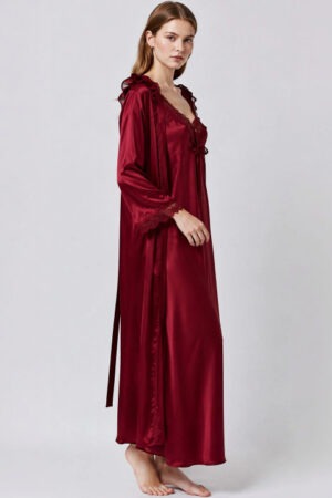 My Fashion Road Zyvera Burgundy Solid Baby Dolls Nightwear