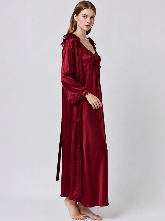 My Fashion Road Zyvera Burgundy Solid Baby Dolls Nightwear My Fashion Road Zyvera Burgundy Solid Baby Dolls Nightwear