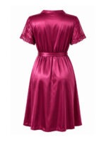 My Fashion Road Zyvera Purple Self Design Baby Dolls Nightwear
