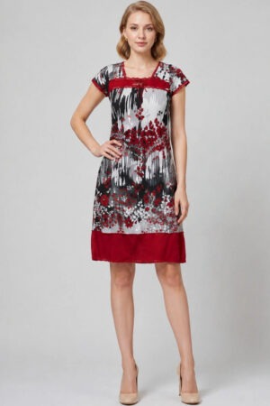 My Fashion Road Zyvera Satin Red Printed Baby Doll Night Suits