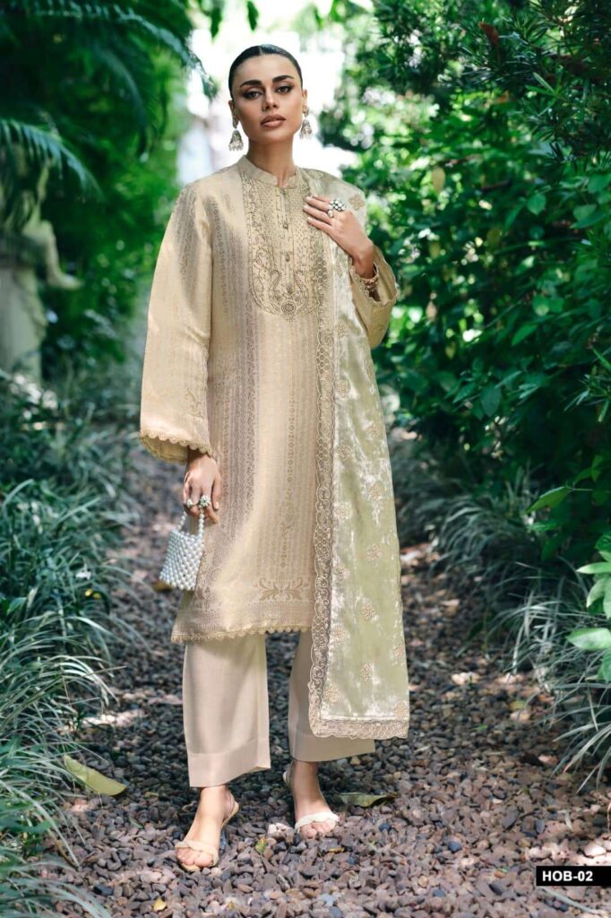 My Fashion Road Varsha House Of Brocade Party Wear Style Ladies Dress | HOB – 02