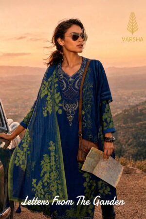My Fashion Road Varsha Letters From The Garden Exclusive Designs Muslin Suit | LT – 01