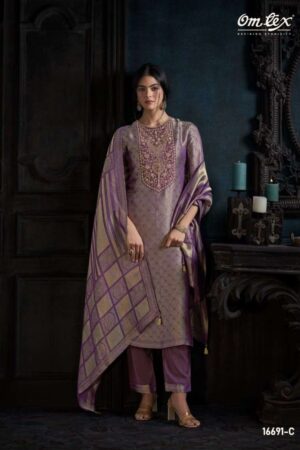 My Fashion Road Omtex Ruhira Premium Jacquard Silk Suit | 16691 – C