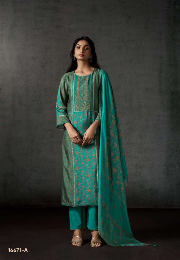My Fashion Road Omtex Ira Digital Printed Russian Silk Salwar Suit | 16671 – A