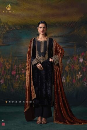 My Fashion Road Aiqa Noor E Riwaaz Partywear Velvet Suit | I-2