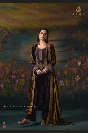 My Fashion Road Aiqa Noor E Riwaaz Partywear Velvet Suit | I-5