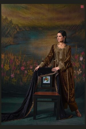 My Fashion Road Aiqa Noor E Riwaaz Partywear Velvet Suit | I-1
