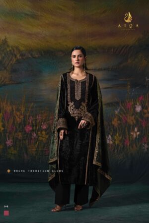 My Fashion Road Aiqa Noor E Riwaaz Partywear Velvet Suit | I-4