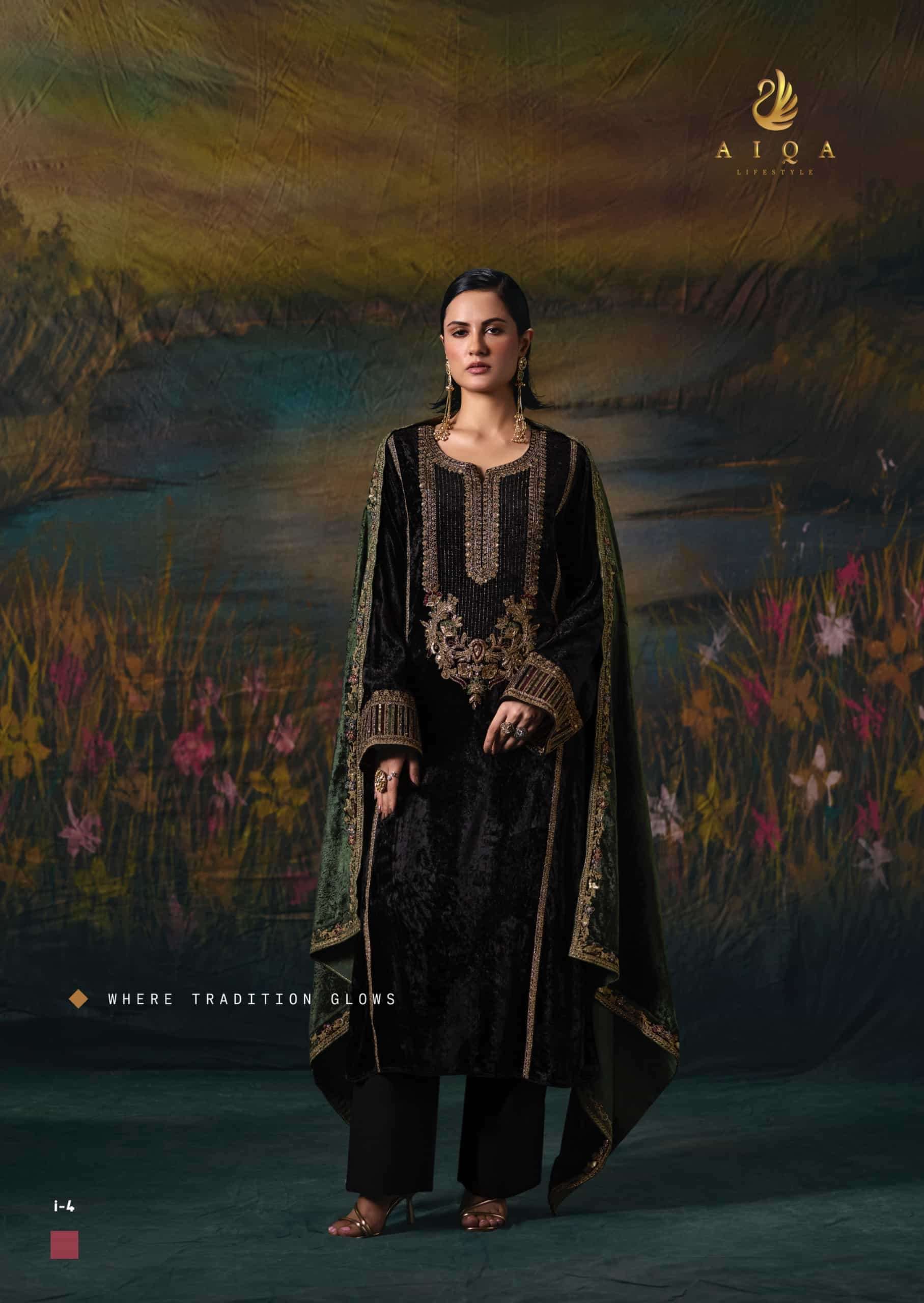 My Fashion Road Aiqa Noor E Riwaaz Partywear Velvet Suit | I-4 My Fashion Road Aiqa Noor E Riwaaz Partywear Velvet Suit | I-4