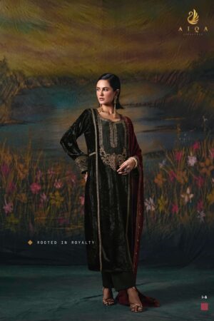 My Fashion Road Aiqa Noor E Riwaaz Partywear Velvet Suit | I-6