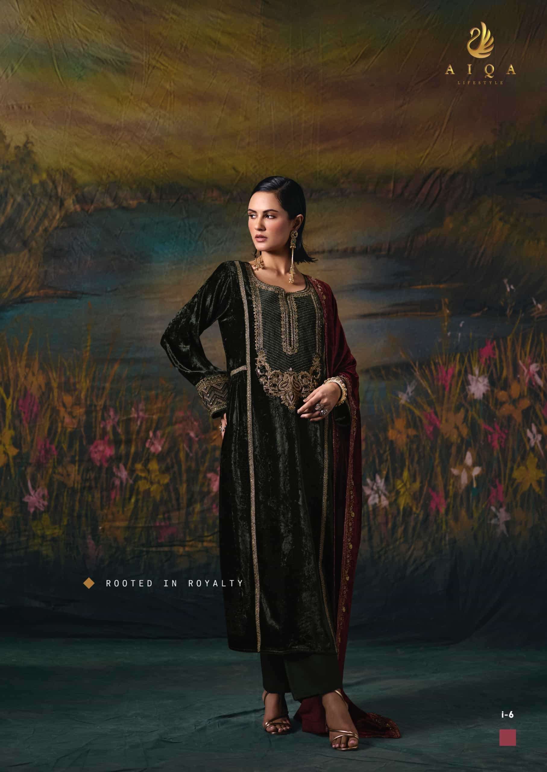 My Fashion Road Aiqa Noor E Riwaaz Partywear Velvet Suit | I-6 My Fashion Road Aiqa Noor E Riwaaz Partywear Velvet Suit | I-6