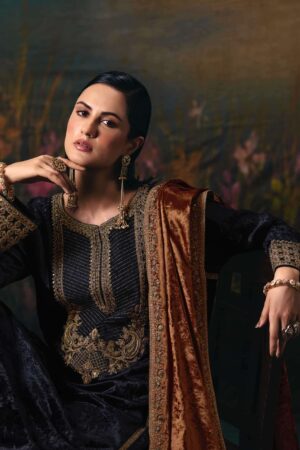 My Fashion Road Aiqa Noor E Riwaaz Partywear Velvet Suit | I-2