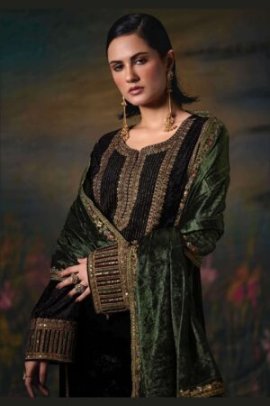 My Fashion Road Aiqa Noor E Riwaaz Partywear Velvet Suit | I-4