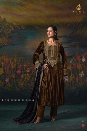 My Fashion Road Aiqa Noor E Riwaaz Partywear Velvet Suit | I-1