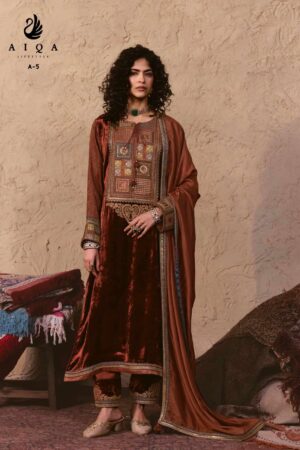 My Fashion Road Aiqa Nooren Party Wear Velvet Designer Suits | A-5 My Fashion Road Aiqa Nooren Party Wear Velvet Designer Suits | A-5
