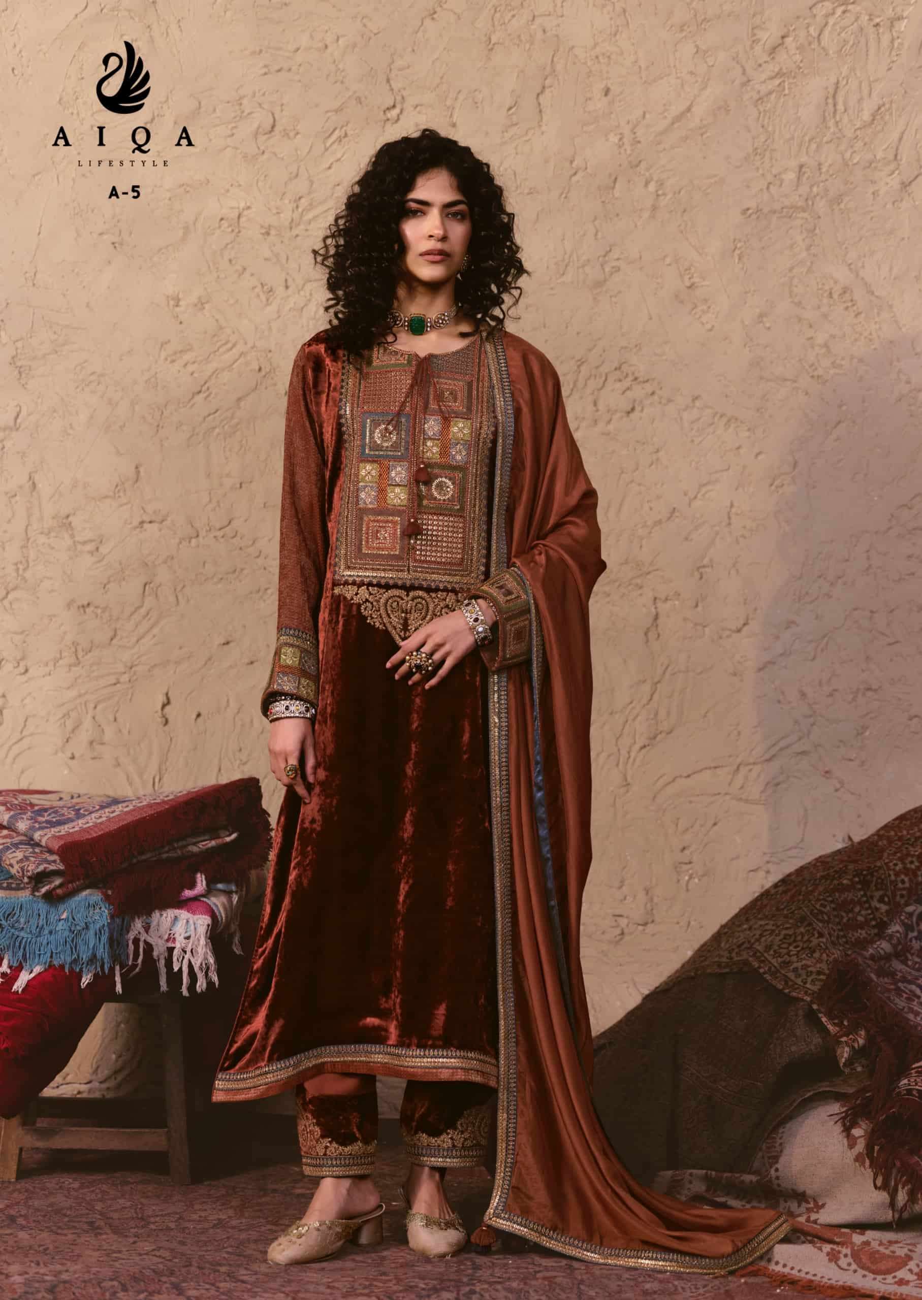 My Fashion Road Aiqa Nooren Party Wear Velvet Designer Suits | A-5 My Fashion Road Aiqa Nooren Party Wear Velvet Designer Suits | A-5