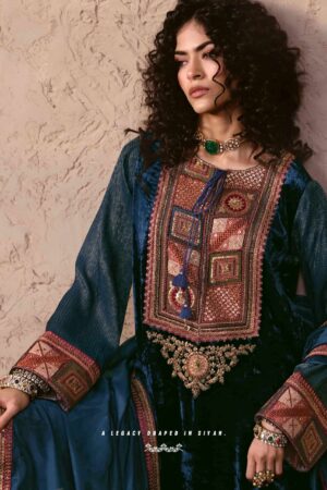 My Fashion Road Aiqa Nooren Party Wear Velvet Designer Suits | A-1