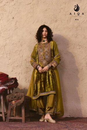 My Fashion Road Aiqa Nooren Party Wear Velvet Designer Suits | A-4 My Fashion Road Aiqa Nooren Party Wear Velvet Designer Suits | A-4