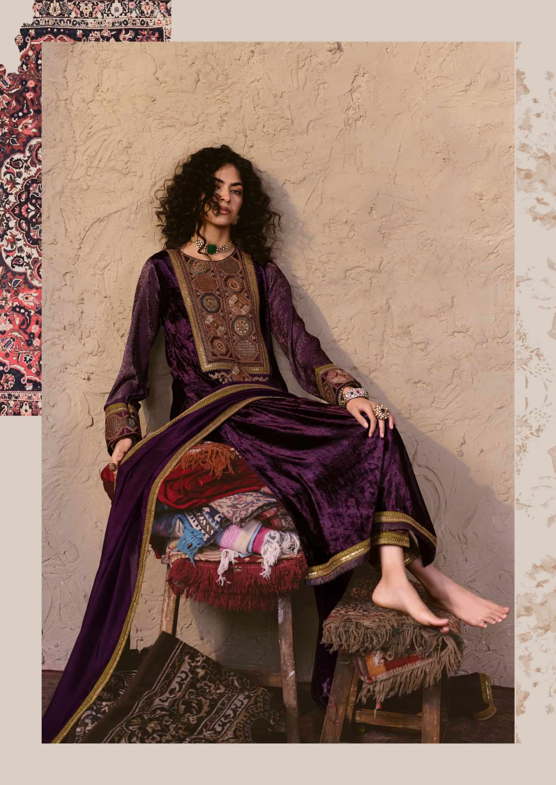 My Fashion Road Aiqa Nooren Party Wear Velvet Designer Suits | A-6 My Fashion Road Aiqa Nooren Party Wear Velvet Designer Suits | A-6