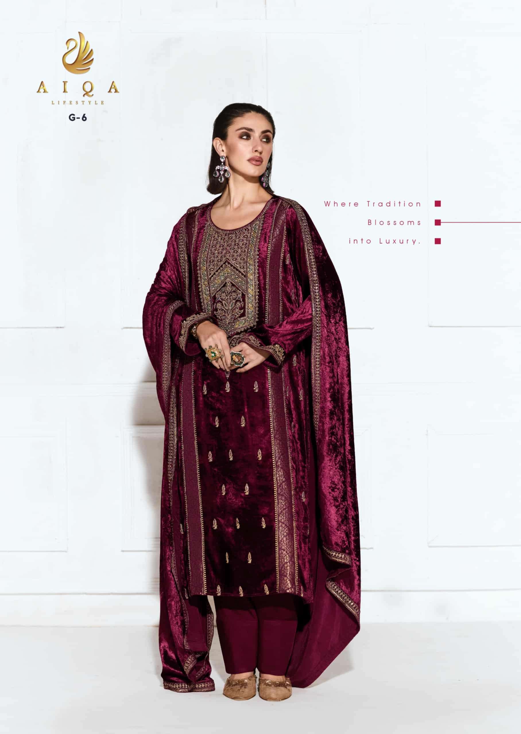 My Fashion Road Aiqa Rubaab Premium Designs Velvet Suit | G-6 My Fashion Road Aiqa Rubaab Premium Designs Velvet Suit | G-6