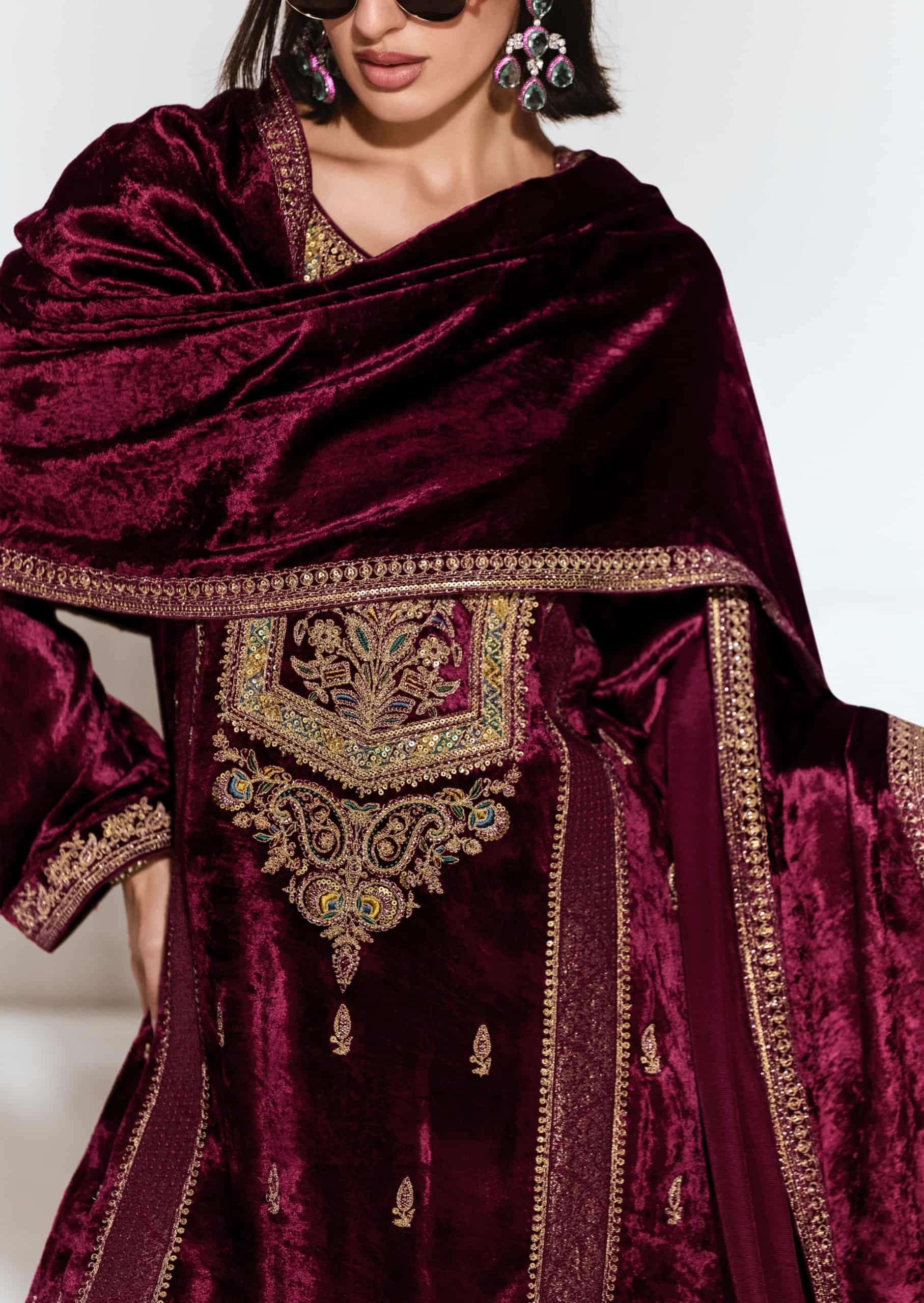 My Fashion Road Aiqa Rubaab Premium Designs Velvet Suit | G-6 My Fashion Road Aiqa Rubaab Premium Designs Velvet Suit | G-6