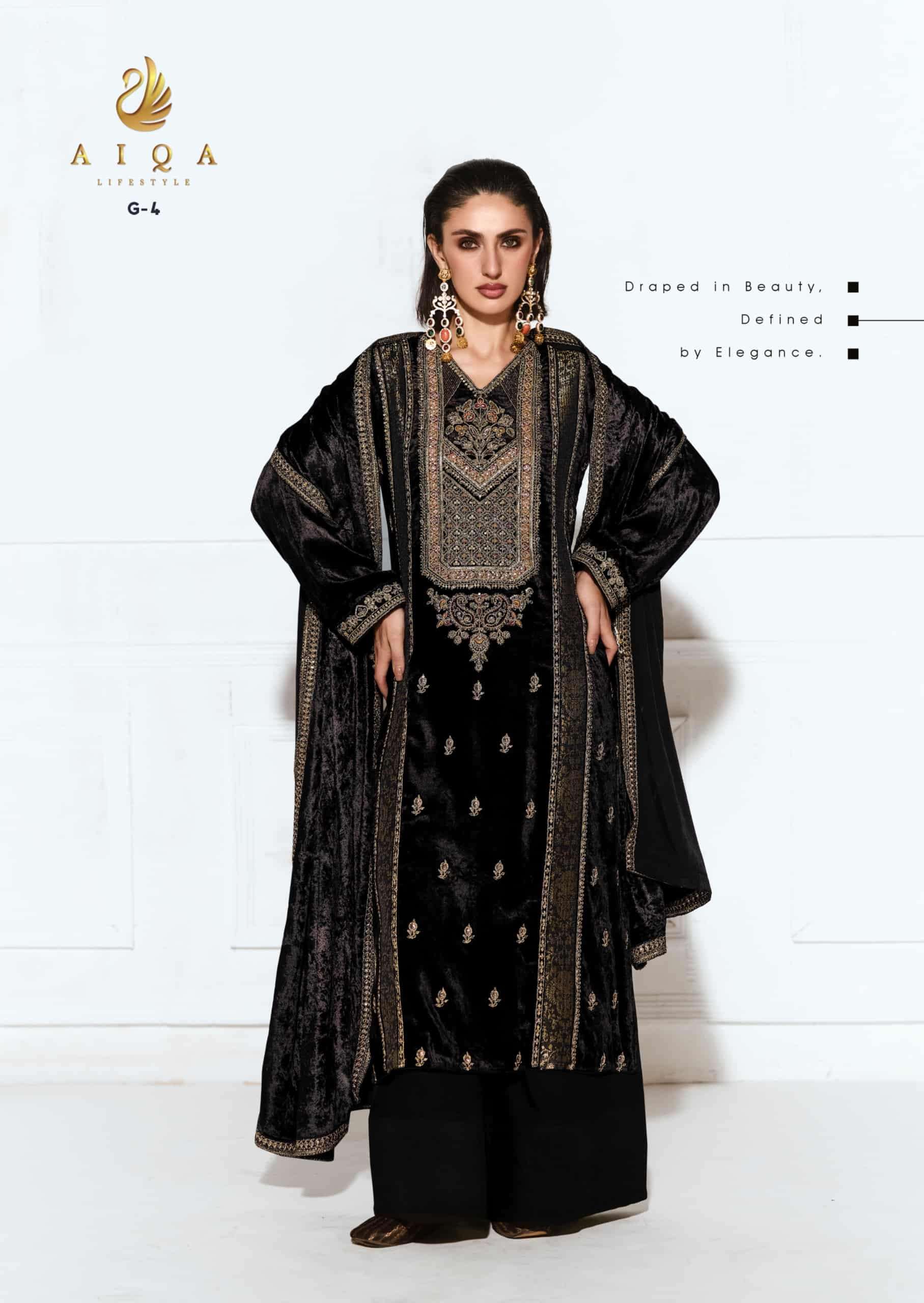 My Fashion Road Aiqa Rubaab Premium Designs Velvet Suit | G-4 My Fashion Road Aiqa Rubaab Premium Designs Velvet Suit | G-4