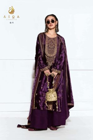 My Fashion Road Aiqa Rubaab Premium Designs Velvet Suit | G-1