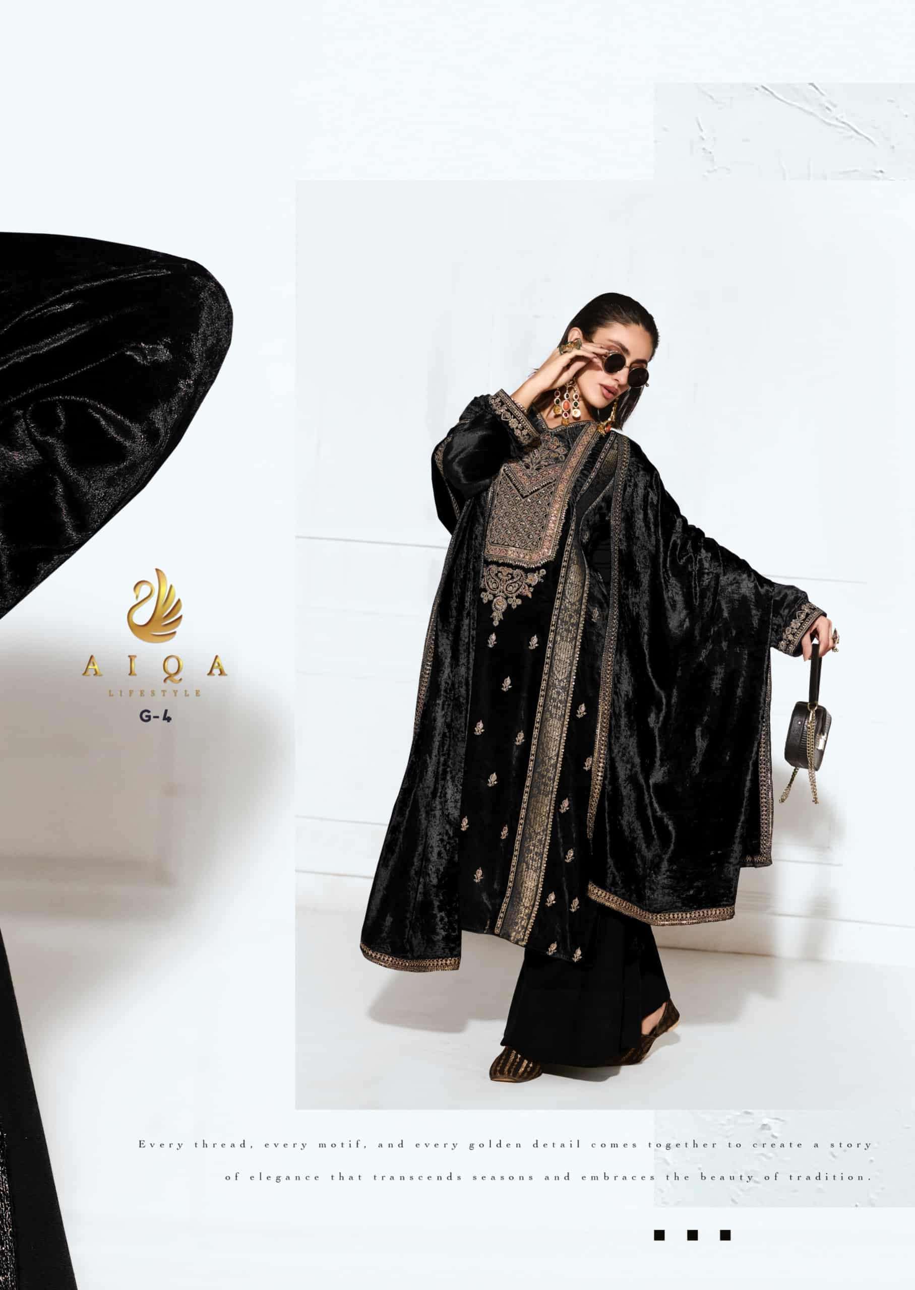 My Fashion Road Aiqa Rubaab Premium Designs Velvet Suit | G-4 My Fashion Road Aiqa Rubaab Premium Designs Velvet Suit | G-4