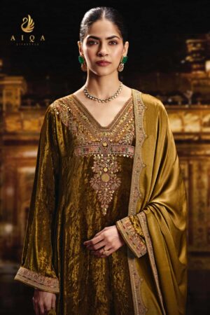 My Fashion Road Aiqa Sabr Latest Designer Velvet Dress | D-3