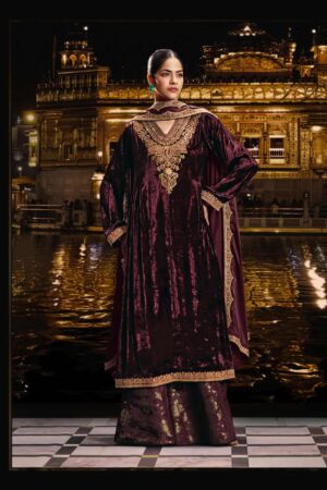 My Fashion Road Aiqa Sabr Latest Designer Velvet Dress | D-5