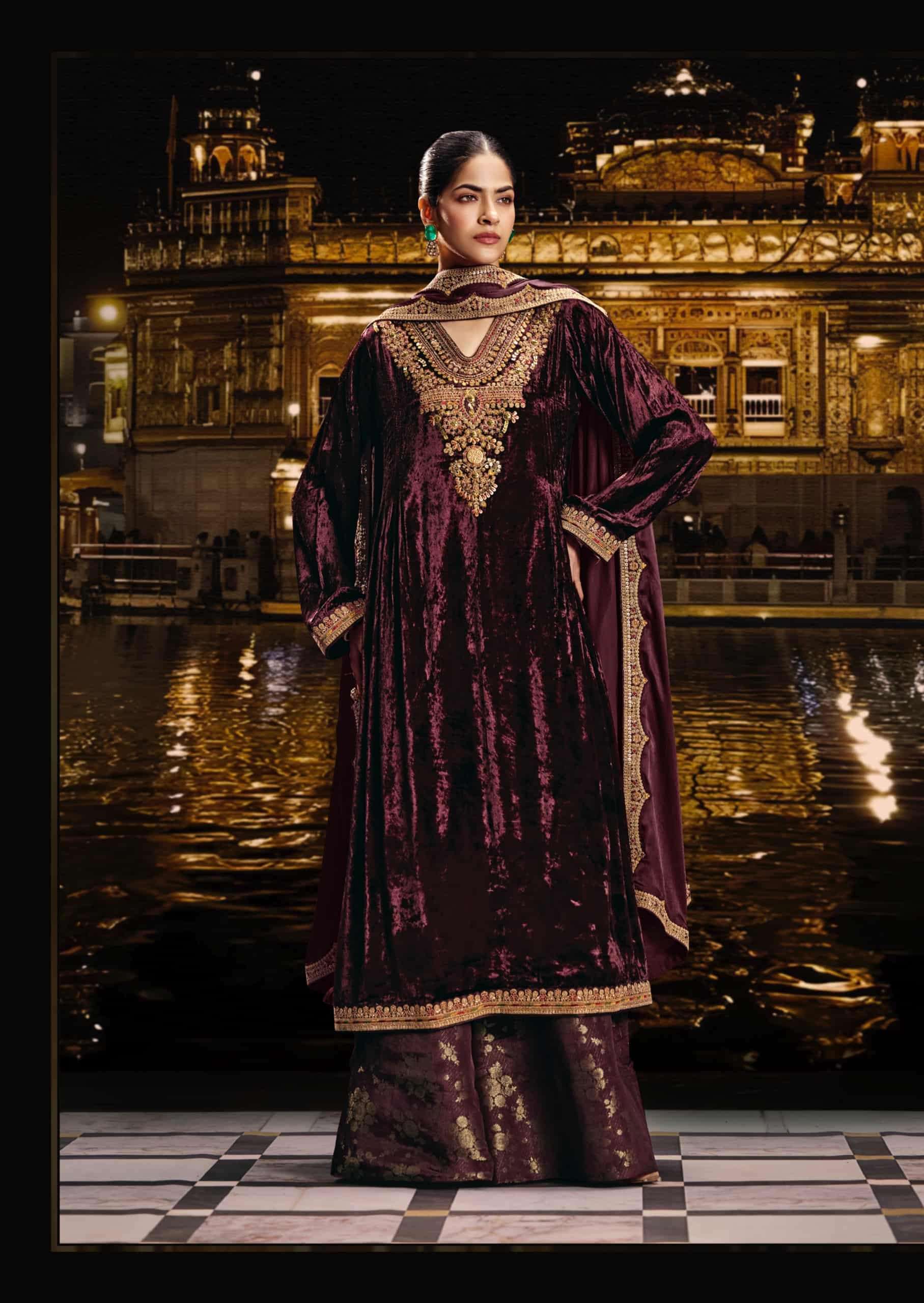 My Fashion Road Aiqa Sabr Latest Designer Velvet Dress | D-5 My Fashion Road Aiqa Sabr Latest Designer Velvet Dress | D-5