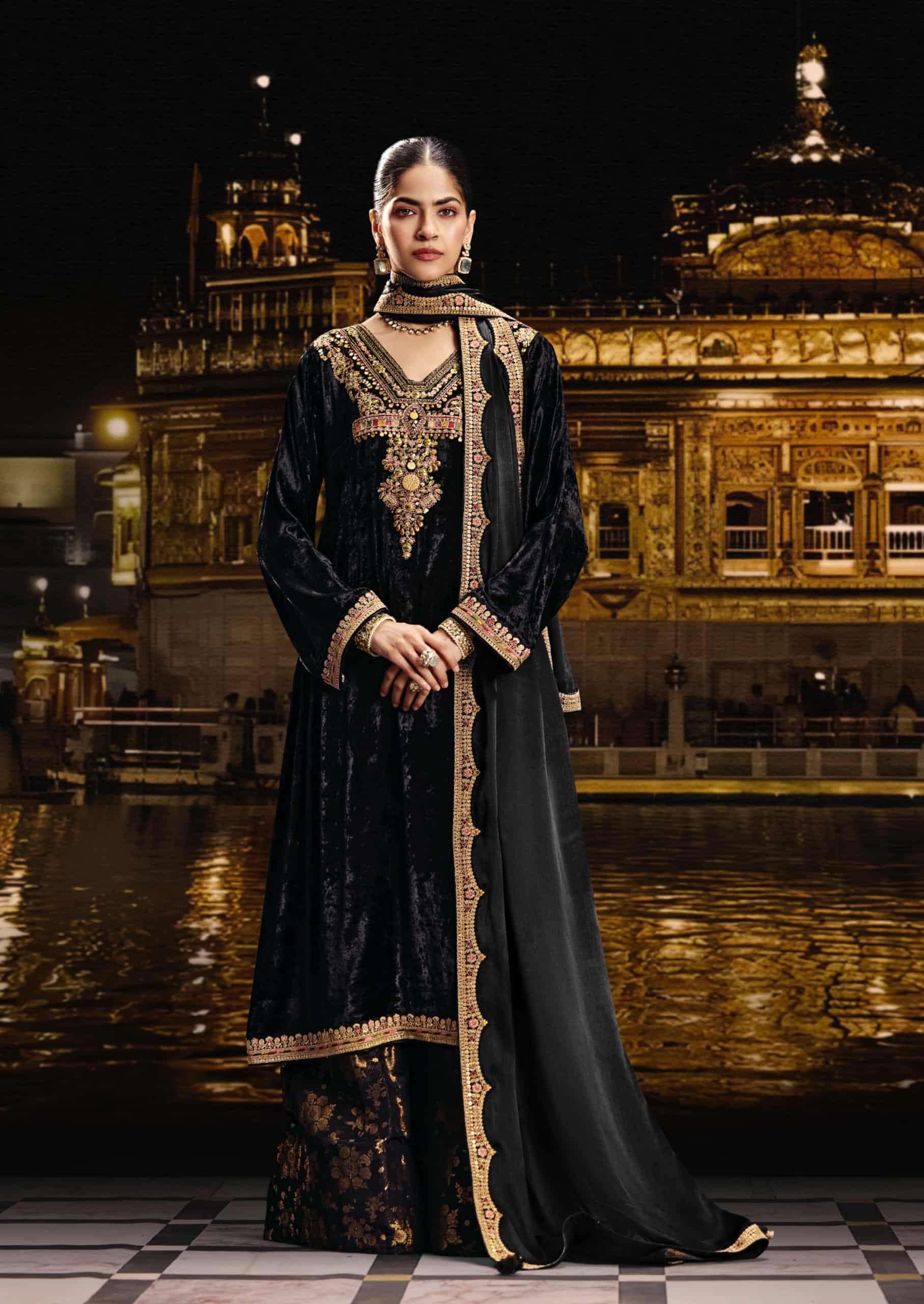 My Fashion Road Aiqa Sabr Latest Designer Velvet Dress | D-4 My Fashion Road Aiqa Sabr Latest Designer Velvet Dress | D-4