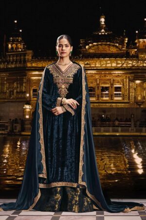 My Fashion Road Aiqa Sabr Latest Designer Velvet Dress | D-6