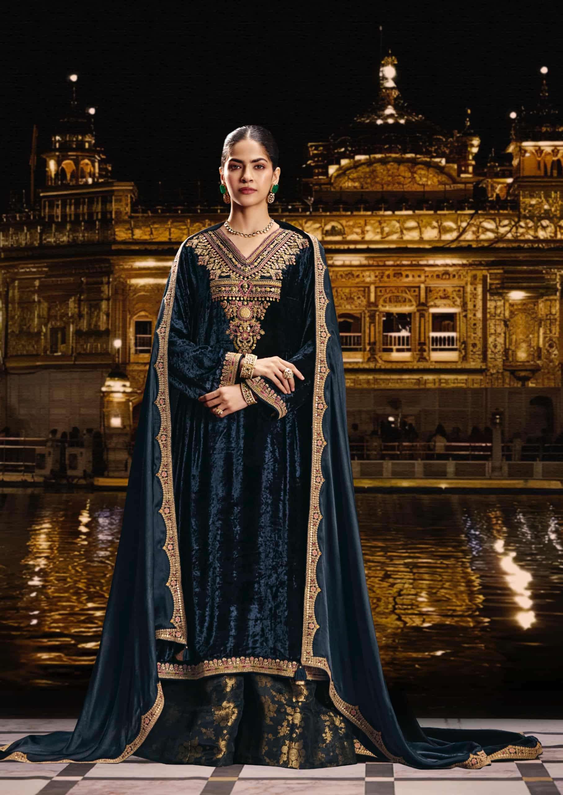 My Fashion Road Aiqa Sabr Latest Designer Velvet Dress | D-6 My Fashion Road Aiqa Sabr Latest Designer Velvet Dress | D-6