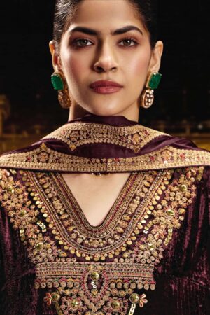 My Fashion Road Aiqa Sabr Latest Designer Velvet Dress | D-5