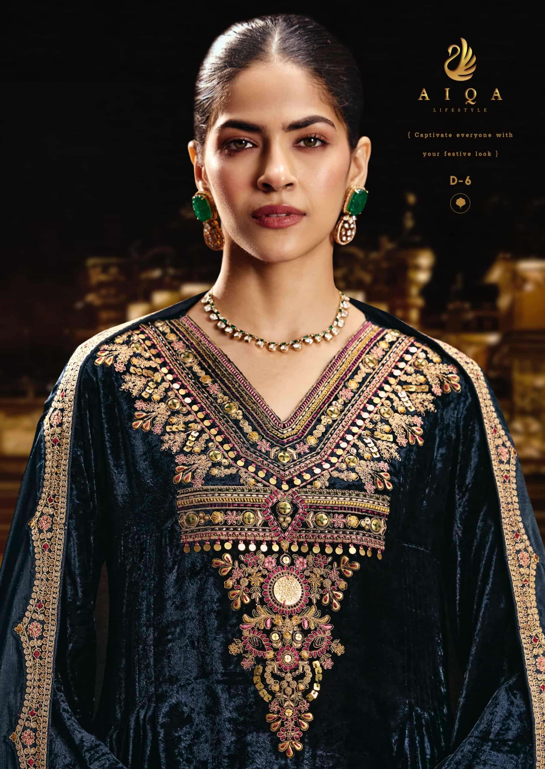 My Fashion Road Aiqa Sabr Latest Designer Velvet Dress | D-6 My Fashion Road Aiqa Sabr Latest Designer Velvet Dress | D-6