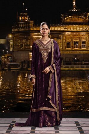 My Fashion Road Aiqa Sabr Latest Designer Velvet Dress | D-1