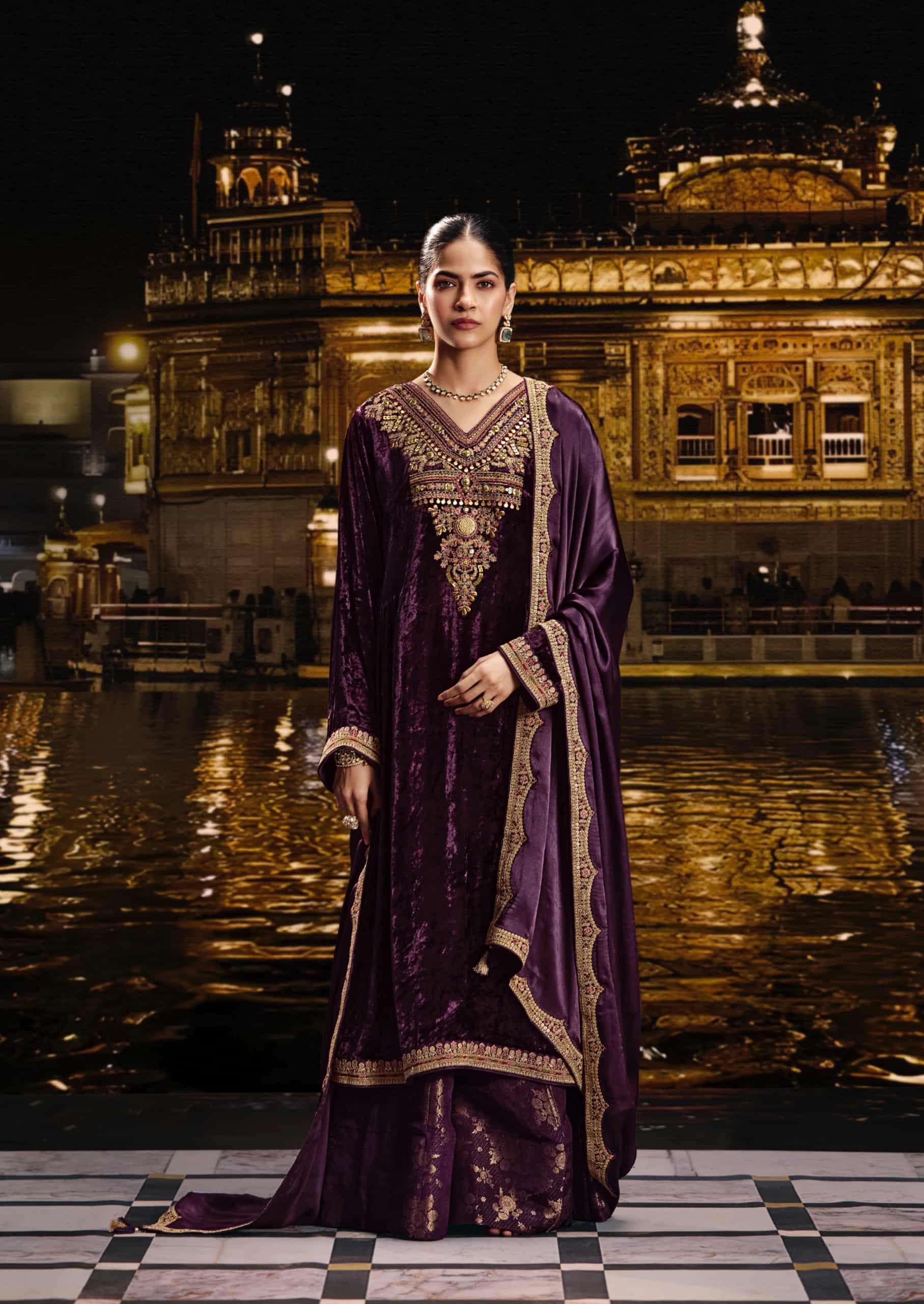 My Fashion Road Aiqa Sabr Latest Designer Velvet Dress | D-1 My Fashion Road Aiqa Sabr Latest Designer Velvet Dress | D-1