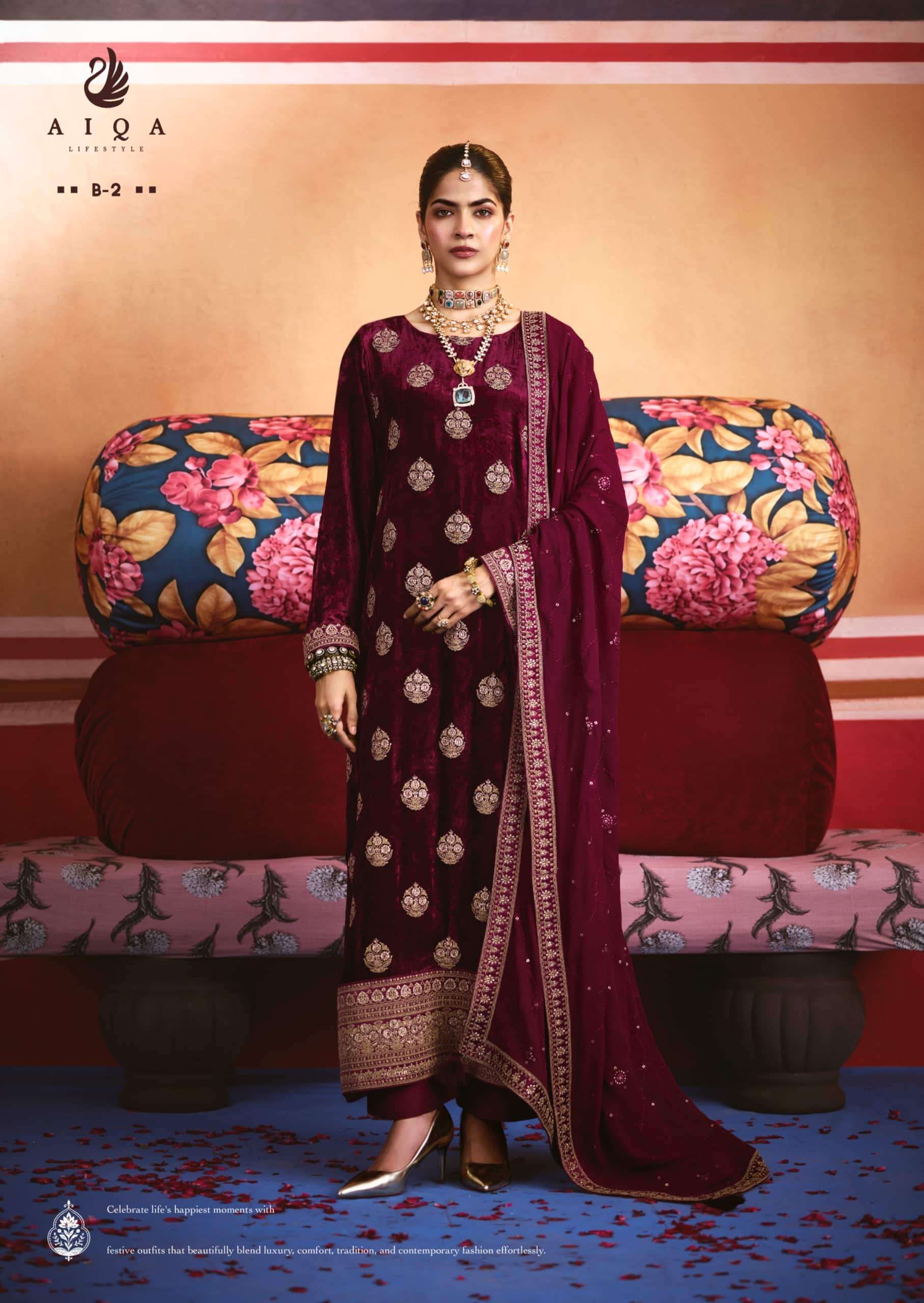 My Fashion Road Aiqa Zarnish Winter Collection Party Wear Velvet Dress | B-2 My Fashion Road Aiqa Zarnish Winter Collection Party Wear Velvet Dress | B-2