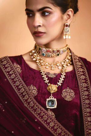 My Fashion Road Aiqa Zarnish Winter Collection Party Wear Velvet Dress | B-2
