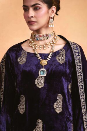 My Fashion Road Aiqa Zarnish Winter Collection Party Wear Velvet Dress | B-1