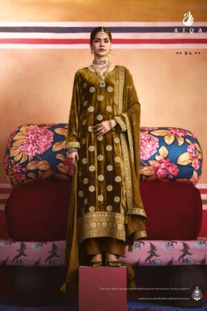 My Fashion Road Aiqa Zarnish Winter Collection Party Wear Velvet Dress | B-4
