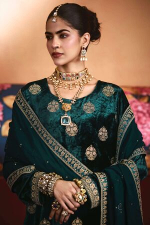 My Fashion Road Aiqa Zarnish Winter Collection Party Wear Velvet Dress | B-3