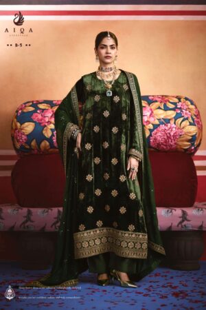 My Fashion Road Aiqa Zarnish Winter Collection Party Wear Velvet Dress | B-5